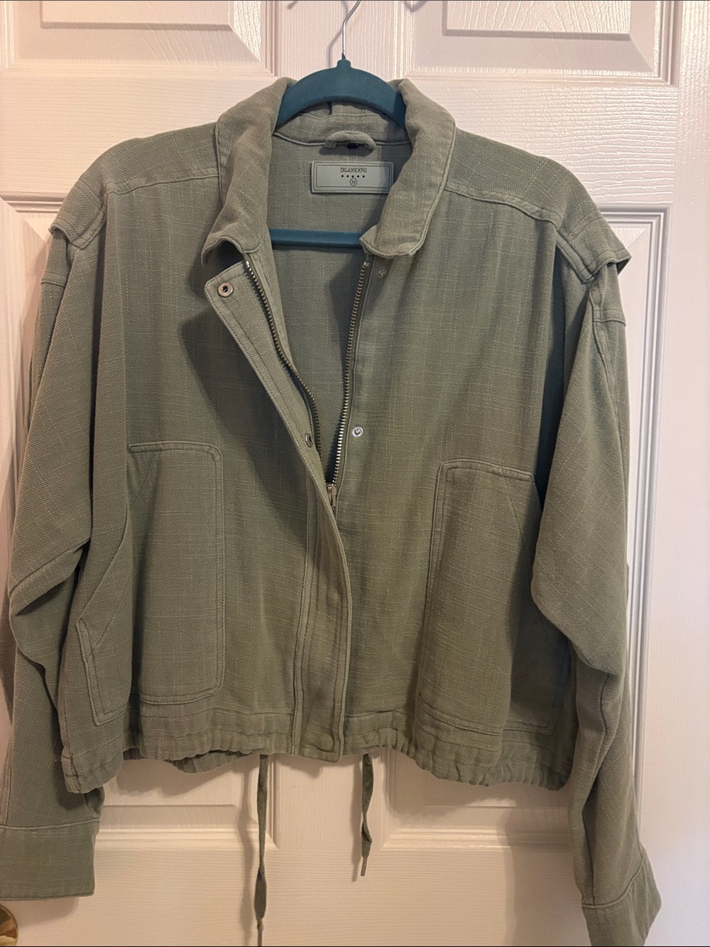 [BlankNYC] Washed Olive Utility Jacket with Drawstring Hem